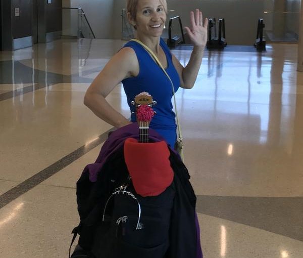 Steph in airport